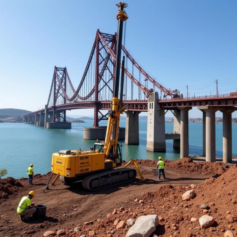 Dội ngũ kỹ sư địa kỹ thuật đang thực hiện công tác khảo sát địa chất chi tiết cho dự án đường cao tốc Cần Thơ Cà Mau, phân tích các lớp đất yếu và đưa ra phương án xử lý nền hiệu quả nhất cho tuyến đường.